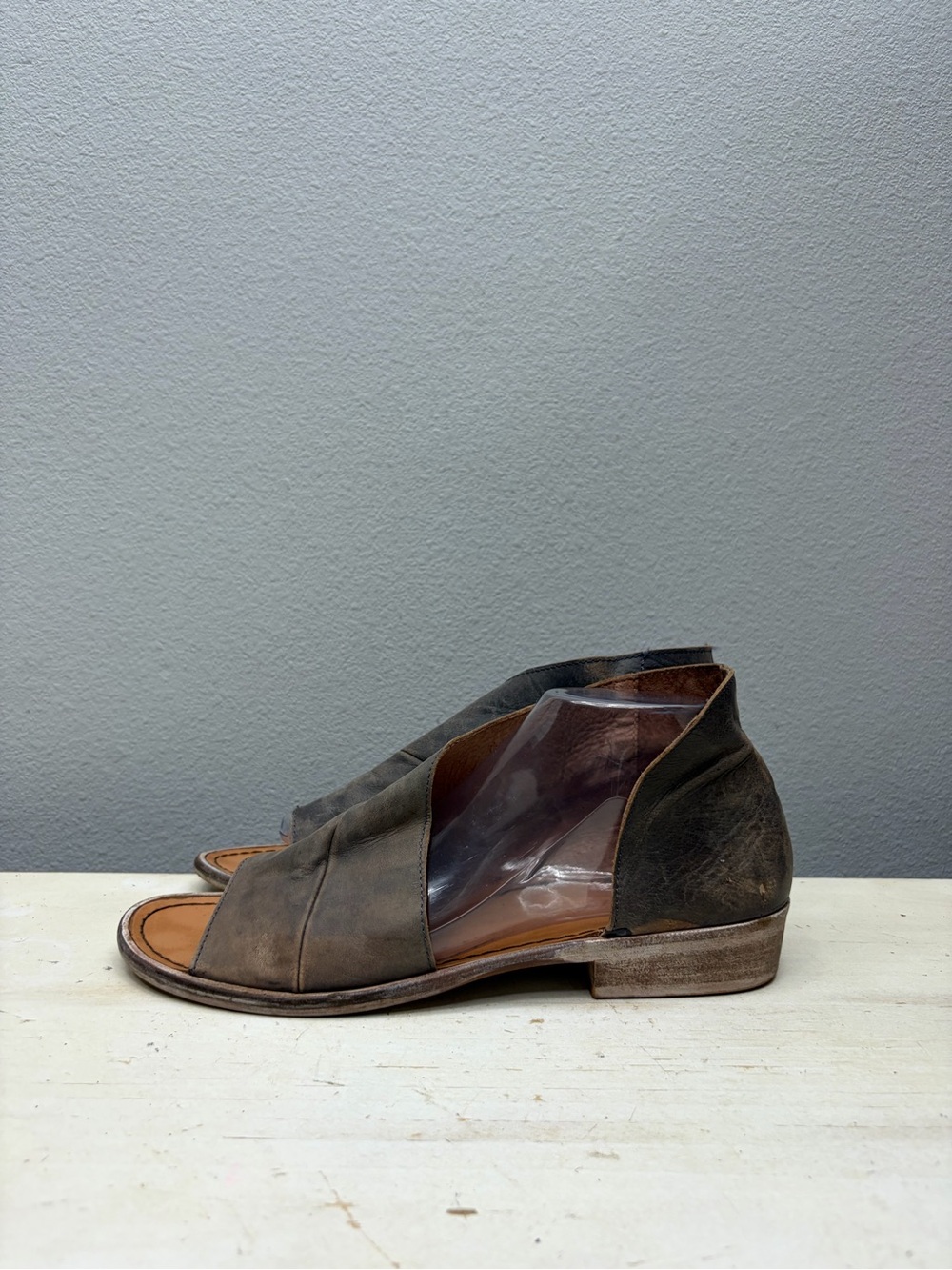 Free People Brown Leather Mont Black Flats Size 41